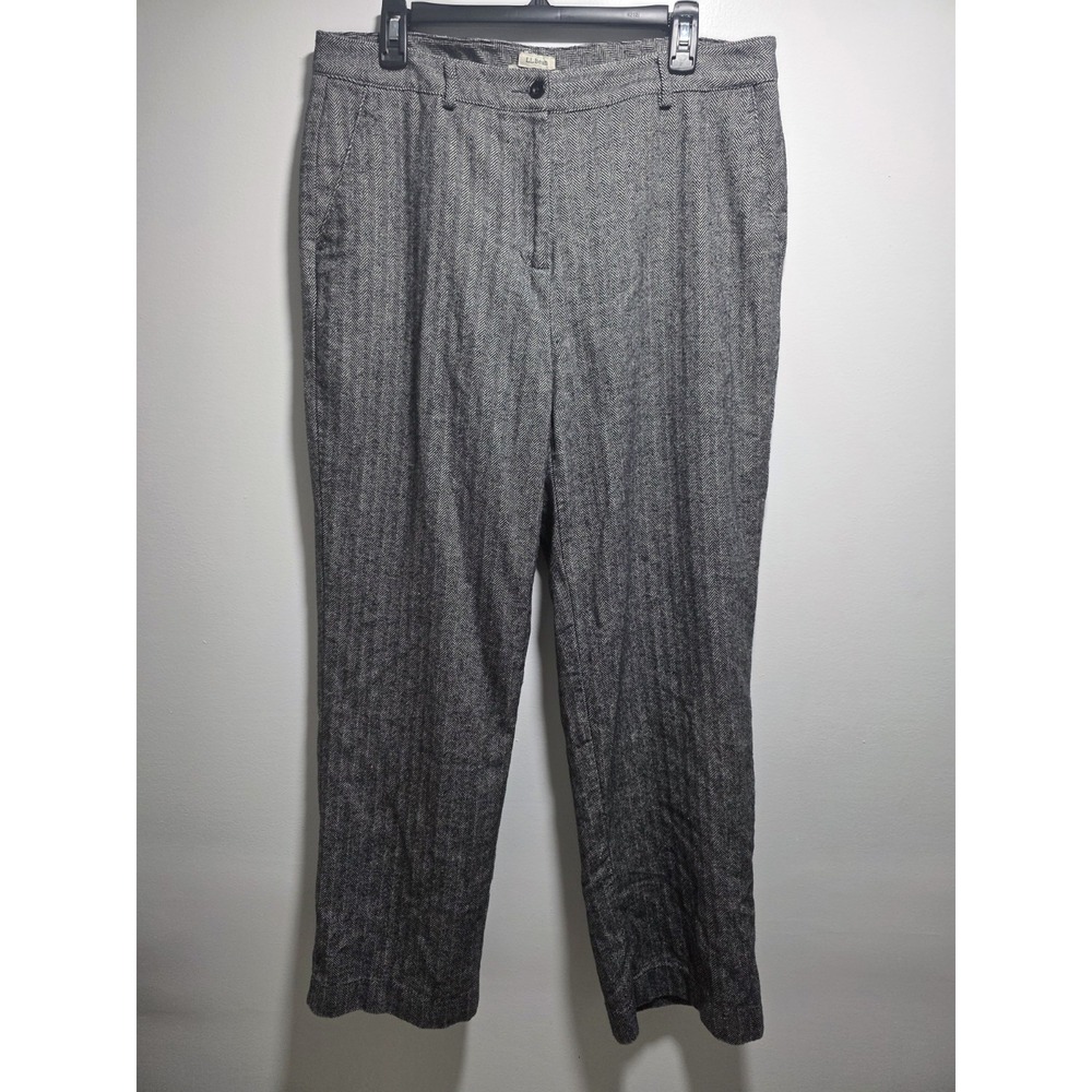 L.L BEANS Women's Dress Pants Classic Fit Gray Size 14  100% COTTON